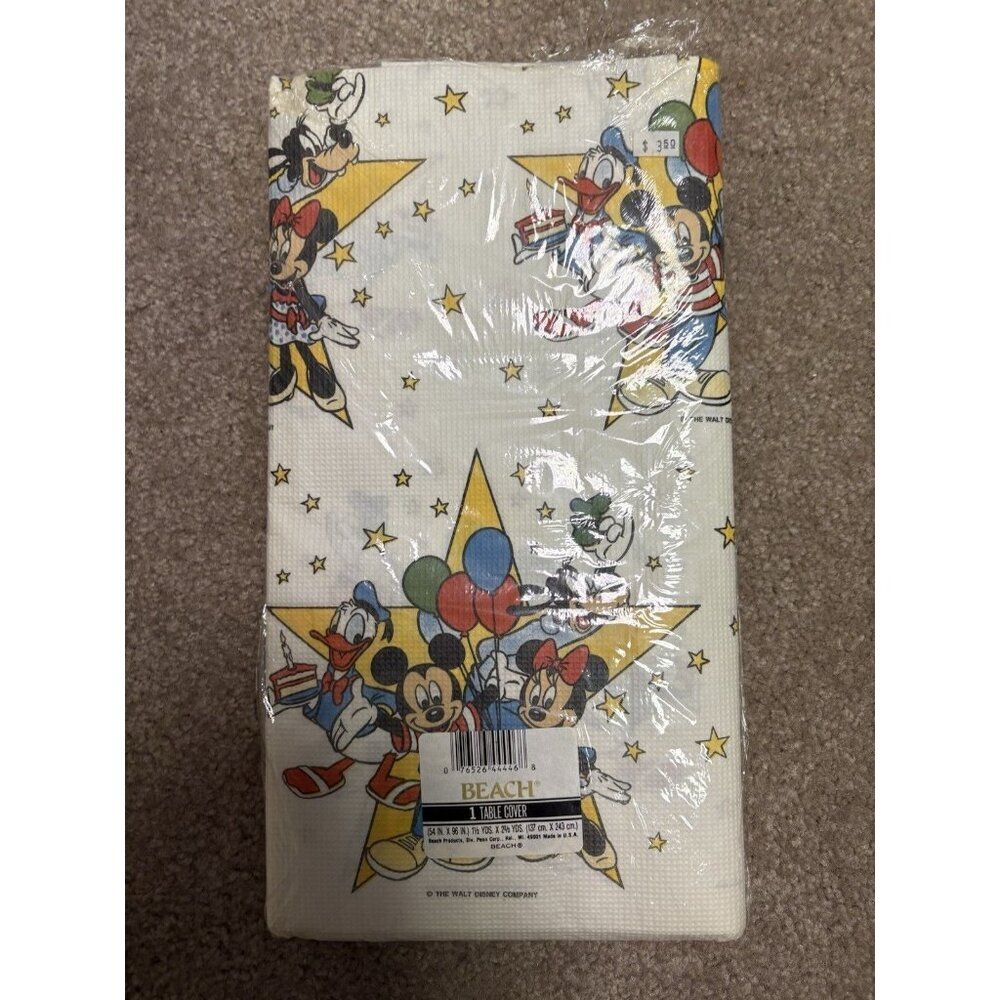Vintage Disney Mickey Mouse & Pals Paper Table Cover Paper Tablecloth - Picture 7 of 8